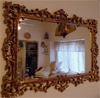 818 - WALL MIRROR IN ORNATE FRAME 32X48"