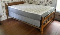 Full Size Maple Bed  w/Mattress and Box Springs