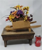 Stool and Floral Wagon