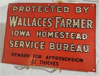 Wallaces Farmer 7 x 10 tin tacker sign