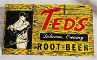 Ted's Root Beer tin tacaker 6x11 new
