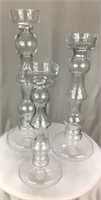 Glass Candle Stand Set