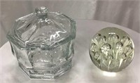 Tripac Art Glass Paperweight and Candy Dish