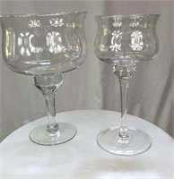 Two Glass Candle Floats or Holders