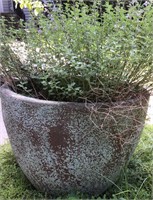 Large Teal and Brown Planter