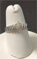 10 KT Diamond Cluster Engagement Ring