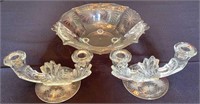 Fostoria Lido Candelabra and Footed Bowl