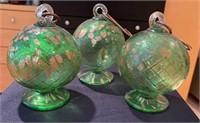 Lot of Three Art Glass Hanging Ornaments