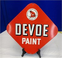 DeVoe Paints single sided metal tin tacker sign