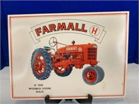 Modern Farmall H tin tacker sign