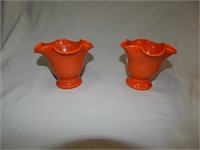 Rare Bauer Pottery Matt Carlton Small Vases Pair
