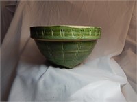 Vintage McCoy Green Stoneware Bowl Window Pane #4