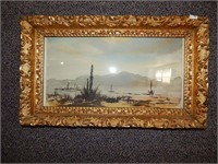 Antique Watercolor Painting Impressionist Desert