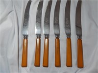 Vintage B. Thomas Dinner Knives Bakelite Handles 6