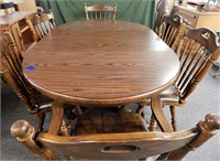 Vintage Dining Table with 6 Chairs