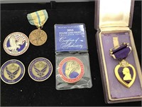 Purple Heart Medal and other Medallions