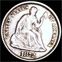 1872 Seated Liberty Silver Half Dime UNC