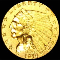 1914-D $2.50 Gold Quarter Eagle UNC