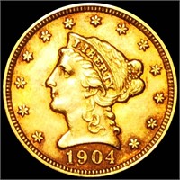 1904 $2.50 Gold Quarter Eagle UNC
