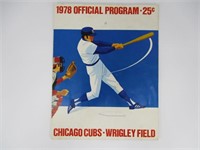 1978 Chicago Cubs Official Program/Scorecard
