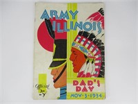 1934 Official Illinois vs Army Football "Dad's