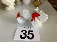 Ceramic Rooster and Hen Salt and Pepper Shakers