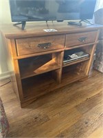 Wooden Tv Stand With 2 Drawers and 4 Shelves