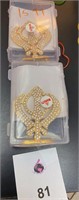 Gold diamond bling lot costume jewelry 2 pcs India