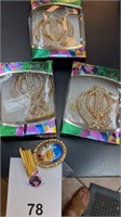 Gold diamond bling lot costume jewelry 4 pcs India