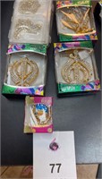 Gold diamond bling lot costume jewelry 5 pcs India