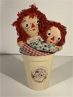 Raggedy Ann & Andy in a Plastic Glass