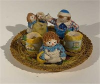 Decorative Miniature Raggedy Ann & Andy Tea Set