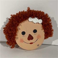 Handcrafted Raggedy Ann Wooden Face