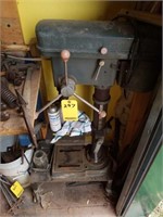 Drill press on metal cart