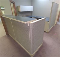 Office cubicle 
Outer counter is 74"w 46"h