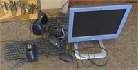 Computer monitor, 3 keyboards, mice, speakers