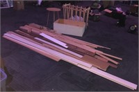 Lot of assorted wood and wood furniture including