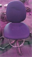 Rolling Armless blue swivel office chair