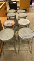 8 metal shop stools