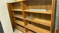 2 wooden bookshelves