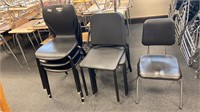 8 Black Plastic Chairs