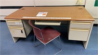 Metal desk and chair