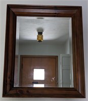 (G) 24.5x20.5" wood framed mirror from Craft