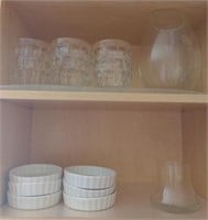 (B) Contents on Shelf including Glass Pitcher,