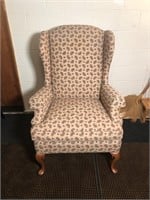 (B) High back paisley arm chair