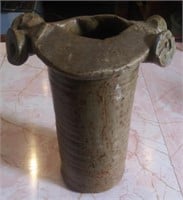 (G) 1970's Studio Pottery, Stoneware Vase  8"×3"