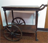(R) Vintage Antique Wooden Tea Cart