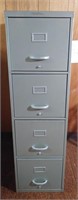 (G) Large Steel Grey 4 Drawer File Cabinet