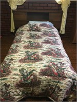 Twin mattress, box spring, bedding, headboard