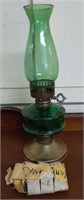 Green glass lamp